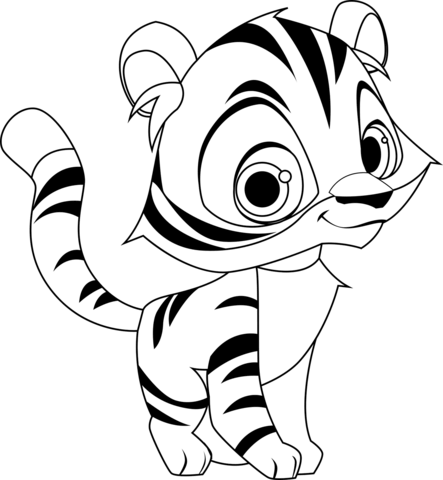 Cute Tiger Coloring Page